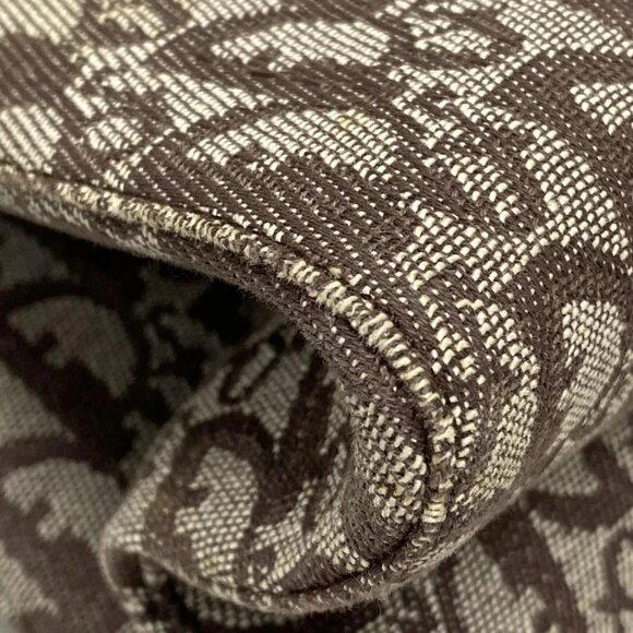 Auth DIOR/ChristianDior Trotteur Cream Dark Brown Beige Jacquard Leather - Picture 9 of 16